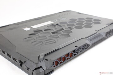 Hexagonal ventilation design much like on the Dell Alienware series