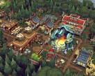An image showing buildings in the game Against the Storm, currently 70% off on Steam.