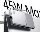 The new power bank has a small-sized screen on the side. Pictured: a promo picture highlighting the 45W fast charging support.