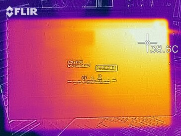 Heat map of the bottom of the device under load