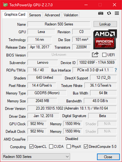 GPU-Z AMD Radeon RX 550