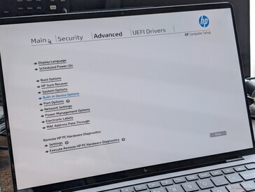 BIOS setup menu