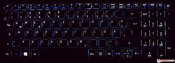 Keyboard of the Acer Aspire 7 A715 (illuminated)