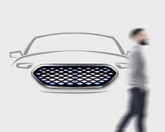 The smart car grill can be formed to show text or images (Image source: Intops)