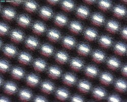 Not so clear OLED subpixels due to matt overlay