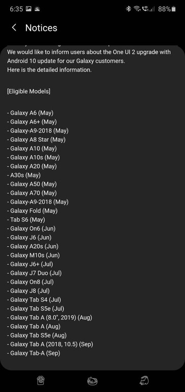 List of eligible devices (image via: own)