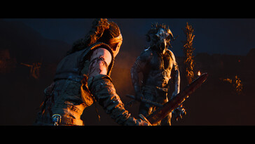 An image showing a battle between Senua and an enemy in Senua’s Saga: Hellblade II.