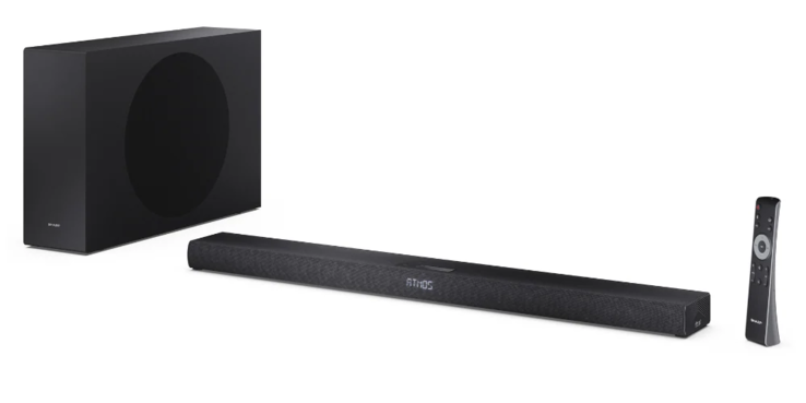 The Sharp HT-SBW320 2.1ch Ultra-slim Soundbar with Wireless Subwoofer. (Image source: Sharp)