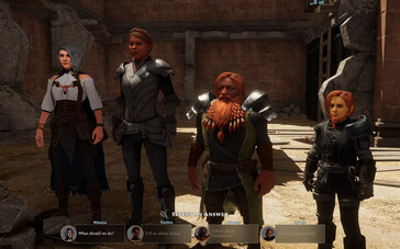 An image showing four characters in Solasta: Crown of the Magister.