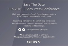 Sony has invited the media to its CES 2019 Press Conference. (Source: Own)
