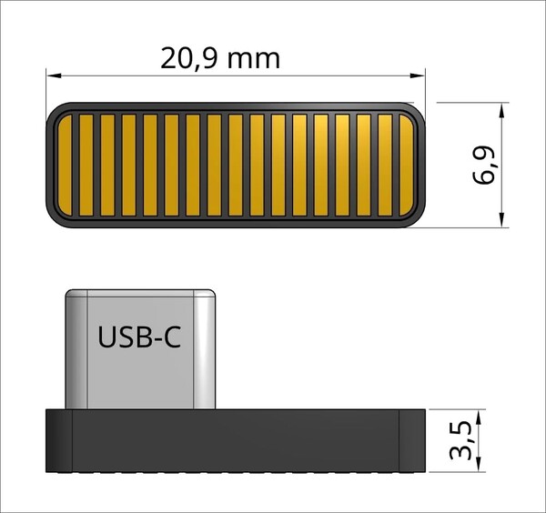 SoundSlide plugs into the USB-C port of a computer. (Image source: SoundSlide)