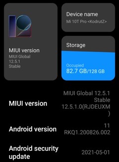 MIUI 12.5.1 on Xiaomi Mi 10T Pro details, update available in Europe in early June 2021 (Source: Own)