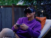 Valve Steam Frame VR headset with controller shown