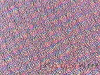 Subpixels are obscured by the matte overlay leading to a grainy picture