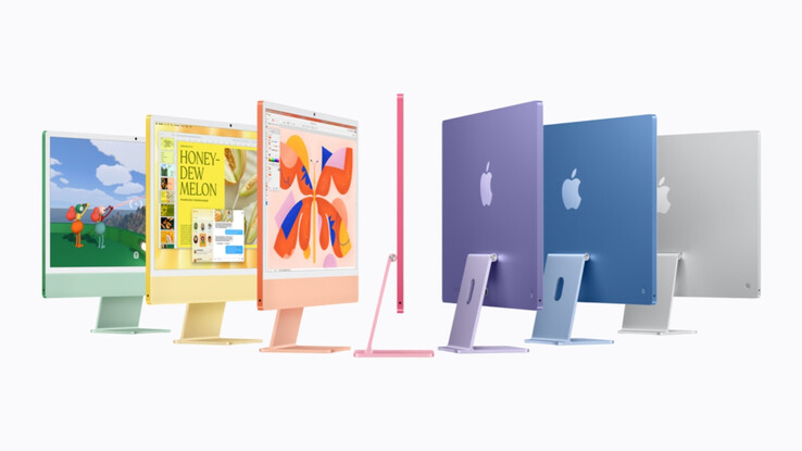 Apple sells the new iMac in Green, Yellow, Orange, Pink, Purple, Blue and Silver colours.