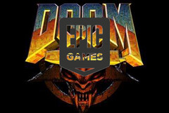 The PC port of DOOM 64 is free on Epic Games for a limited time. (Image via Epic Games and DOOM 64 w/ edits)