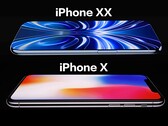 Alleged iPhone XX/20 render (top), iPhone X (bottom).