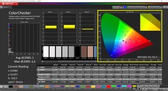CalMAN ColorChecker (profile: P3, target color space: P3)