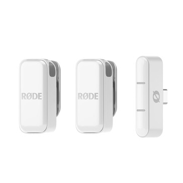 The Wireless Micro comes in black or white, with either a USB-C or Lightning connector (Image source: Rode)