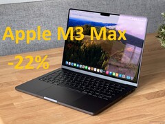 The Apple MacBook Pro 14 (2023) on sale weighs 1.6 kg (3.5 lbs.). (Image source: Notebookcheck, edited)