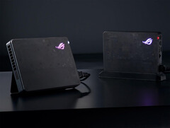 Asus includes a simple stand with its ROG XG Mobile 2025 eGPUs. (Image source: Asus)