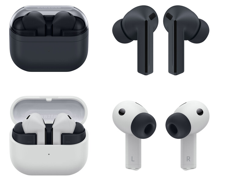 Design and color options of the Galaxy Buds 3 FE (Image source: Samsung)