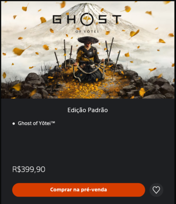 Ghost of Yotei Brazil PS Store price (Image source: screenshot, Brazilian PlayStation Store)