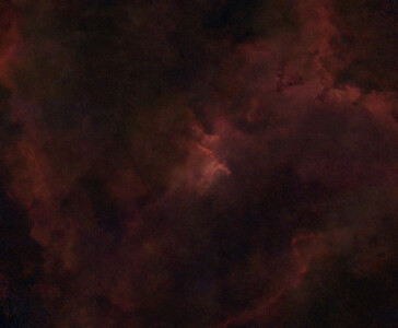 The Heart Nebula after the stars have been removed in the Dwarflab app.