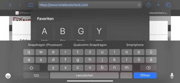 Keyboard in landscape mode