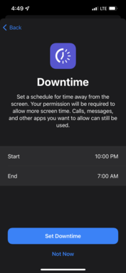 Downtime will ensure your child is only on their phone during hours you deem appropriate. (Image via own iPhone 13, iOS 15)