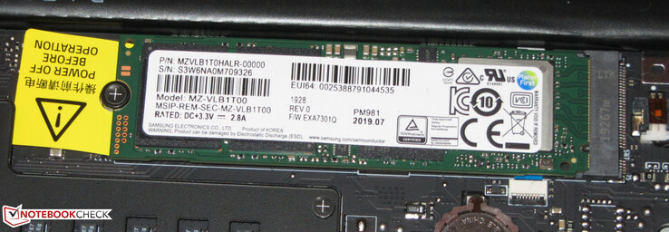 An SSD serves as the system drive