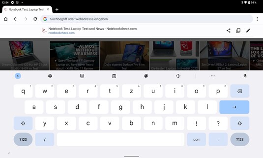 Keyboard in landscape mode