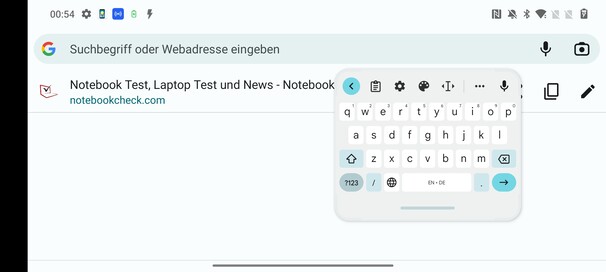 Keyboard in landscape mode