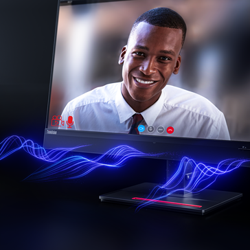 The ThinkVision T27hv-20 from all angles, along with some of its headline features. (Source: Lenovo)