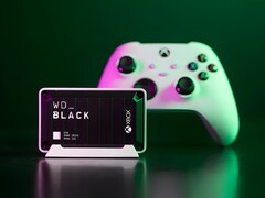 The WD Black D30 SSD in front of an Xbox controller. 