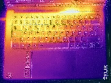 Surface temperatures during the stress test (top)