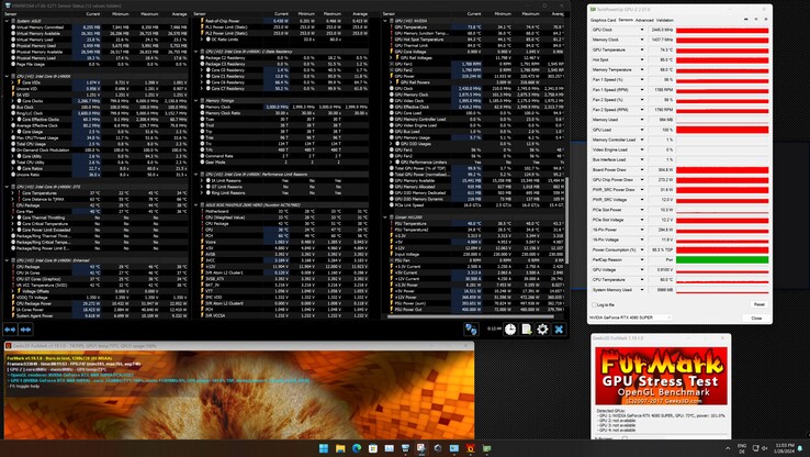 FurMark stress test (PT, 100 percent)