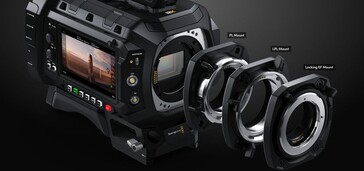 The Ursa Cine 12K has swappable mounts for compatiblity with a broad range of lenses. (Source: Blackmagic)