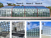 Four separate rooms with varying degrees of coverage with transparent solar panels were used. (Image source: Murdoch University)