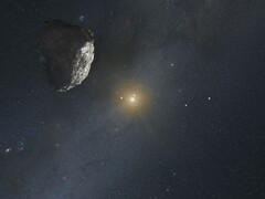 An artists impression of an asteroid in the Kuiper belt
