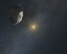 An artist's impression of an asteroid in the Kuiper belt