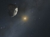 An artists impression of an asteroid in the Kuiper belt