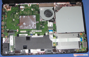 The view of the internal hardware having removed the top case.