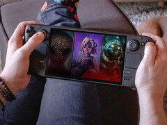 Green Man Gaming's The 2K Collection will expire on December 11, 2025. Pictured: Steam Deck with the cover photo of the bundle. (Image source: Valve and GMG - edited)