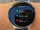 After the workout, the watch provides a summary of the key parameters