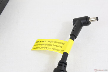 Warning label discouraging USB-C charging even though the system supports it