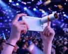 The Oppo Find X10 with a teleconverter accessory.