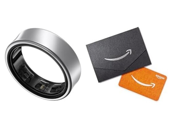 Amazon provides the option for a $100 gift card when you pay full price for the Samsung Galaxy Ring. (Image source: Amazon)