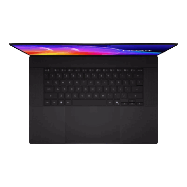 Asus ProArt P16 black rear and keyboard view