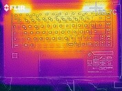 Heat map of the top of the device under load